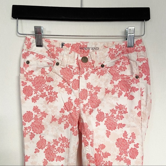 Lands’ End Girl’s Floral Pencil Leg Jeans Size 10 - Picture 3 of 8